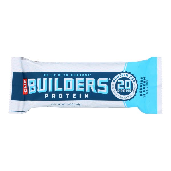 Clif Bar Builder Bar - Cookies and Cream - Case of 12 - 2.4 oz - Image 2