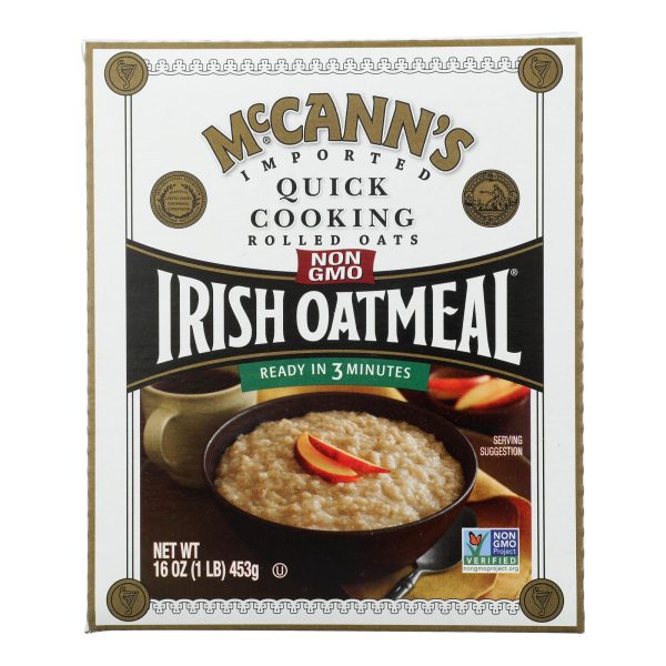 McCann's Irish Oatmeal Quick Cooking Rolled Oats - Case of 12 - 16 oz. - Image 3