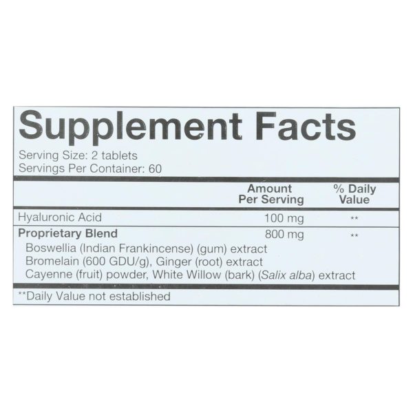 One Serving Size Of Youtheory Hyaluronic Acid Advanced  - 1 Each - 120 TAB - Image 2