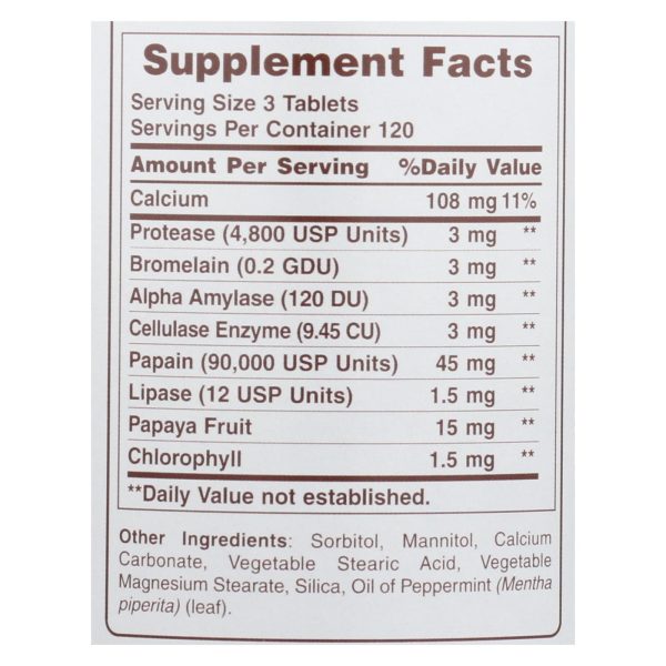 American Health - Super Papaya Enzyme Plus Chewable - 360 Chewable Tablets - Image 2