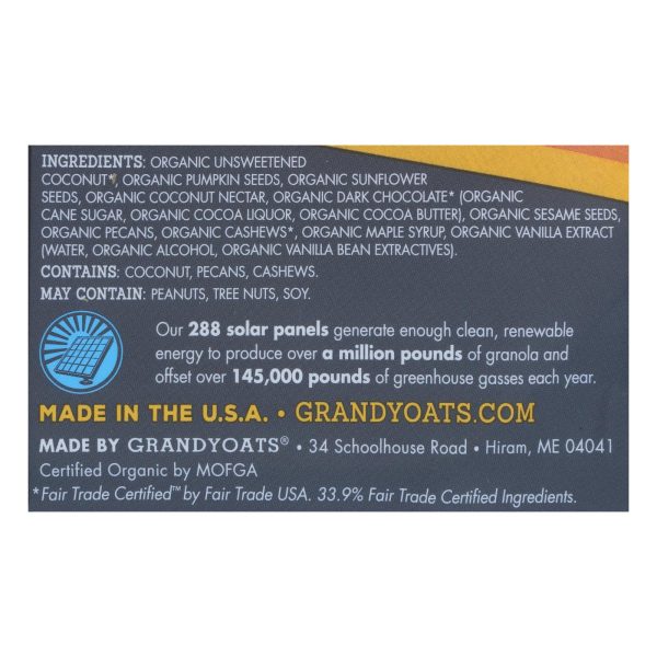 Grandy Oats Organic Granola - Chocolate Chunk Coconola - Case of 6 - 9 oz - Image 2