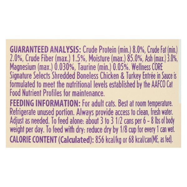 Wellness Pet Products Cat - Can - Turkey - Chicken - Signature Selects - Case of 12 - 2.8 oz - Image 3