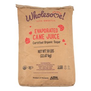 Wholesome Sweeteners Cane Sugar Organic and Natural - Single Bulk Item - 50LB