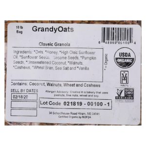 Grandy Oats Granola Classic - Single Bulk Item - 10LB