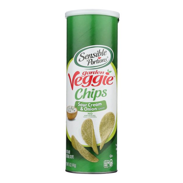 Sensible Portions Sour Cream & Onion Garden Veggie Chips In A Canister  - Case of 12 - 5 OZ - Image 3