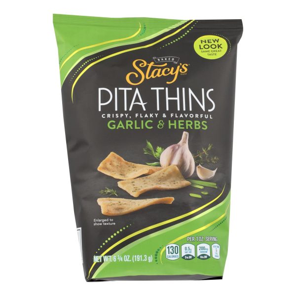 Stacy's Pita Chips Perfectly Thymed Pita Crisps - Case of 8 - 6.75 oz. - Image 2