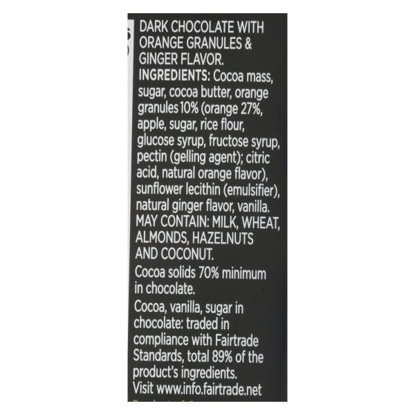 Divine - Bar Dark Chocolate 70% Gng/orng - Case of 12 - 3 OZ - Image 2