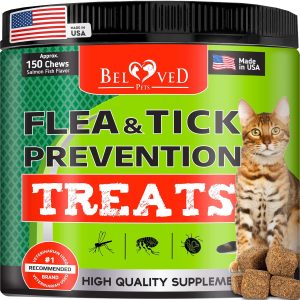 Flea and Tick Prevention Chewable Pills for Cats   Revolution Oral Flea Treatment for Pets   Pest Control & Natural Defense   Chewables Small Tablets Made in USA (Salmon Fish (for Cats))