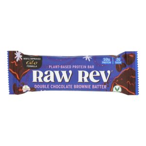Raw Rev Glo Double Chocolate Brownie Batter Bar  - Case of 12 - 1.6 OZ