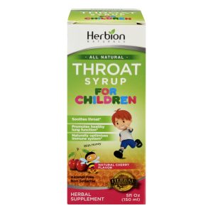 Herbion Naturals Throat Syrup - All Natural - Cherry - For Children - 5 oz