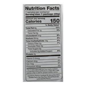 Skinnypop Popcorn Skinny Snack Flavored Popcorn White Cheddar - Case of 12 - 1 OZ