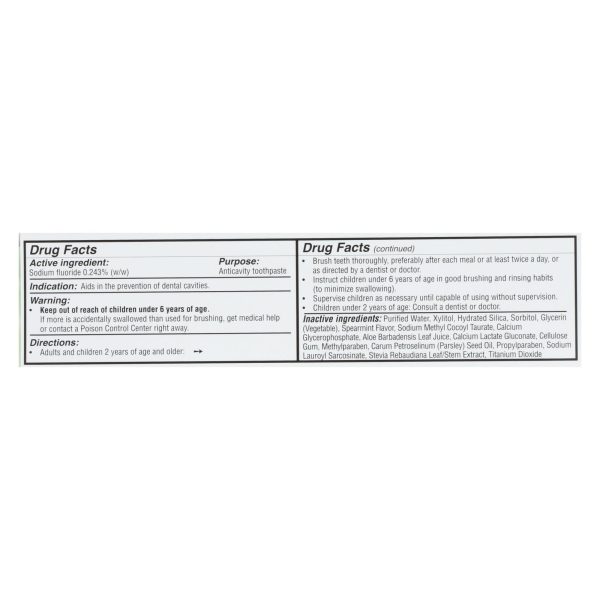 Spry Toothpaste - Spearmint - Fluoride - 5 oz