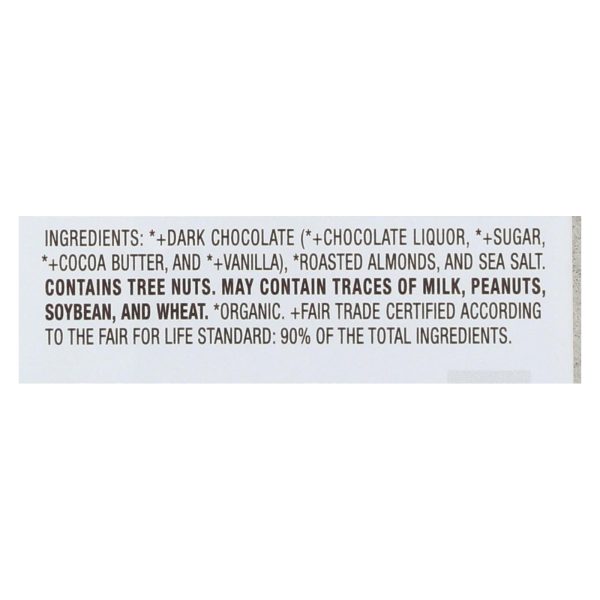 Lake Champlain Chocolates Chocolate Bar - Almonds & Sea Salt. 72% Cocoa Dark. - Case of 12 - 3 oz. - Image 3