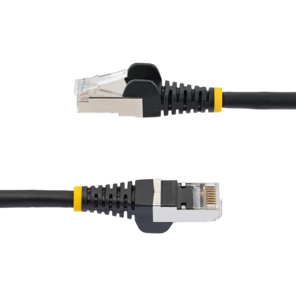 StarTech.com 2ft CAT6a Ethernet Cable, Black Low Smoke Zero Halogen (LSZH) 10 GbE 100W PoE S/FTP Snagless RJ-45 Network Patch Cord - Image 3