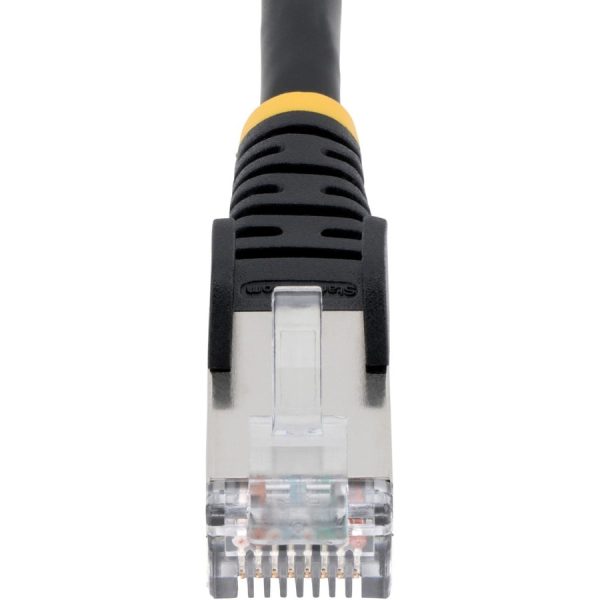 StarTech.com 2ft CAT6a Ethernet Cable, Black Low Smoke Zero Halogen (LSZH) 10 GbE 100W PoE S/FTP Snagless RJ-45 Network Patch Cord - Image 4