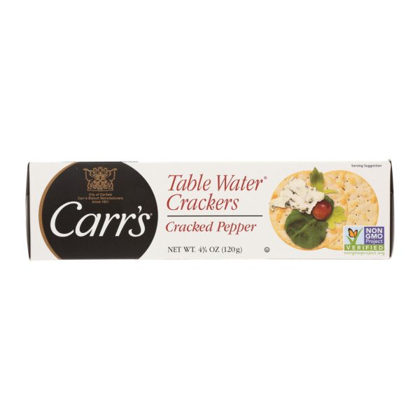 Carr's Table Water Crackers - Bite Size with Cracked Pepper - Case of 12 - 4.25 oz - Image 3