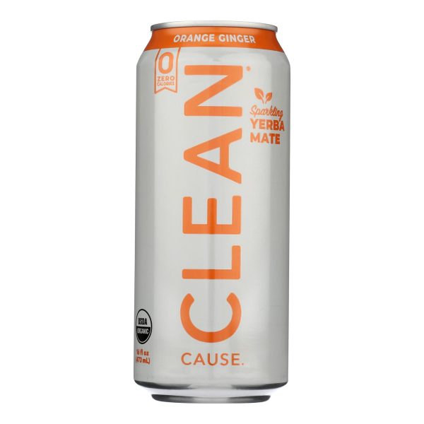Clean Cause - Yrba Sparkling Orng Ginger - Case of 12-16 FZ