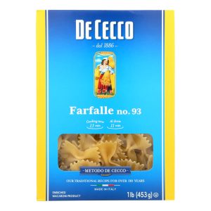 De Cecco Pasta - Pasta - Farfalle - Bowties - Case of 12 - 16 oz