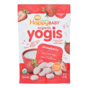 Happy Baby Happy Yogis Organic Superfoods Yogurt and Fruit Snacks Strawberry - 1 oz - Case of 8