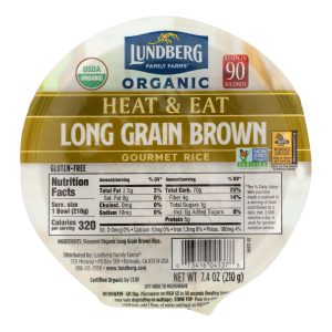 Lundberg Family Farms Organic Long Grain Brown Rice - Case of 12 - 7.4 oz.