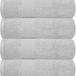Resort Collection Soft Hand Towels | 16x27 Luxury Hotel Plush & Absorbent Cotton Hand Towel [6 Pack Dolphin Grey]