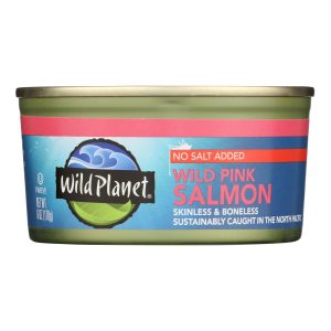 Wild Planet Wild Alaskan Pink Salmon - No Salt Added - Case of 12 - 6 oz.