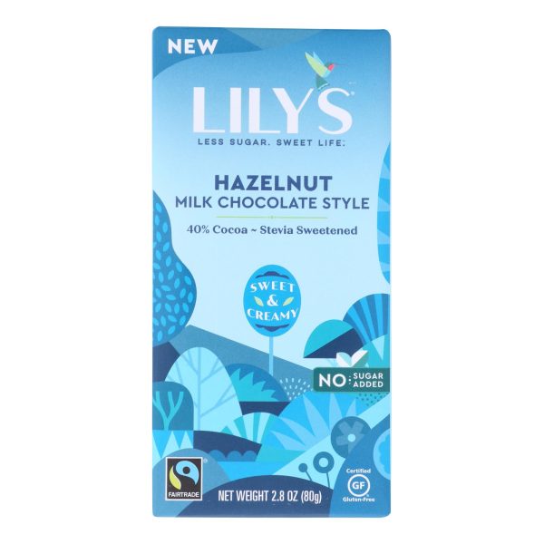 Lilys - Bar Chocolate 40% Hazelnut - Case of 12-2.8 OZ - Image 2