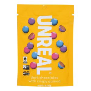 Unreal - Crispy Quinoa Chocolate Gems - Dark Chocolate - Case of 6 - 5 oz.