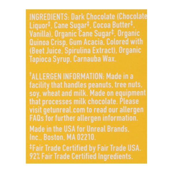 Unreal - Crispy Quinoa Chocolate Gems - Dark Chocolate - Case of 6 - 5 oz. - Image 3