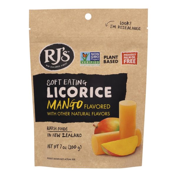 Rj's Licorice Soft Eating Licorice - Mango - Case of 8 - 7.05 oz - Image 2