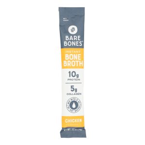 Bare Bones Broth - Bone Broth Chicken Instant Sticks - Case of 8 - 0.53 Ounces