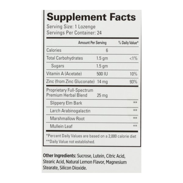 Quantum TheraZinc Cold Season Plus Lozenges Lemon - 14 mg - 24 Lozenges - Image 2