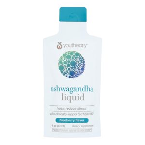 Youtheory - Liquid Ashwagandha Blueberry - Case of 12-1 Fluid Ounces