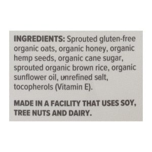 One Degree Organic Foods Sprouted Oat Hemp Granola - Honey - Case of 6 - 11 oz.