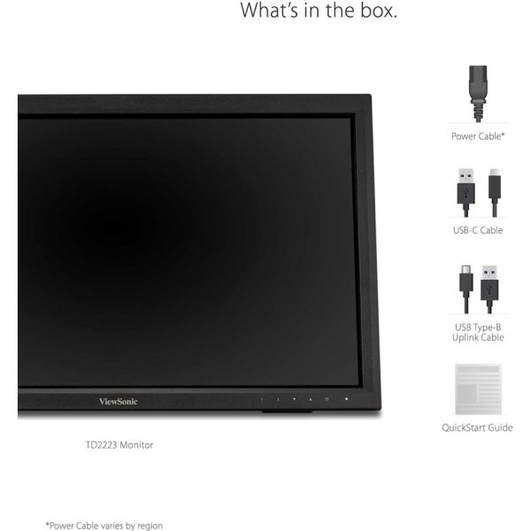 ViewSonic TD2223 22 Inch 1080p 10-Point Multi IR Touch Screen Monitor with Eye Care HDMI, VGA, DVI and USB Hub - Image 10
