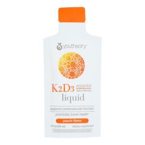 Youtheory - Liquid Vitamin K2d3 Peach - Case of 12-1 Fluid Ounces