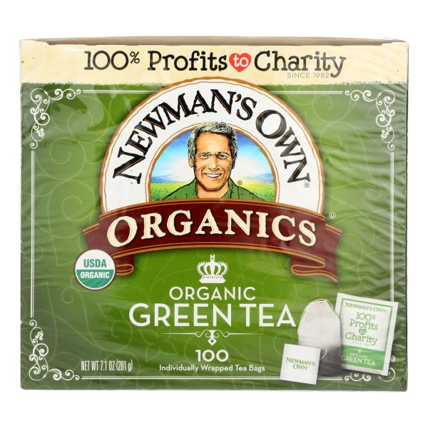 Newman's Own Organics Organic Green Tea Bags  - Case of 5 - 100 CT - Image 2