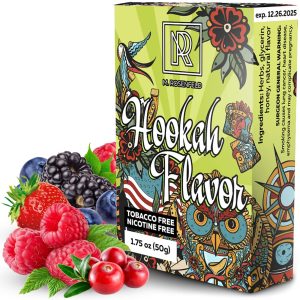 Hookah Flavor Wild Berry Herbal 1.75 oz (50 g) Hookah Shisha Tobacco Free Molasses Hookah Tobacco & Nicotine Free Shisha with Real Organic Shisha Hookah Flavors Berry Mix