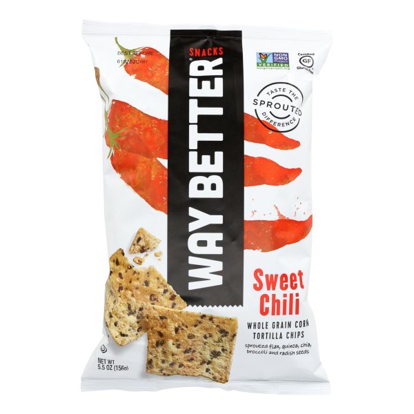 Way Better Snacks Tortilla Chips - Sweet Chili - Case of 12 - 5.5 oz. - Image 2