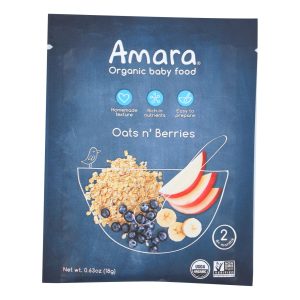 Amara - Baby Food Oats N Berry - Case of 5 - .63 OZ