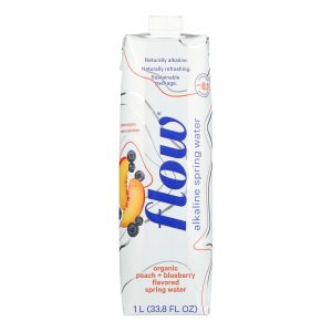 Flow - Water Alk Peach Blueberry - Case of 12-1 LTR