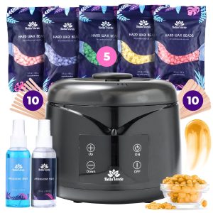 Bella Verde Waxing Kit for Women & Men   Hard Wax Kit for Hair Removal   Wax Warmer for Face Legs Eyebrows Body Bikini   Home Melter Wax Pot Machine   Hard Wax Beads Kit Painless All Hair Types
