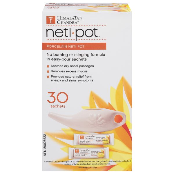 Himalayan Chandra Neti Pot - Porcelain - with 30 Sachets - 1 Count - Image 2