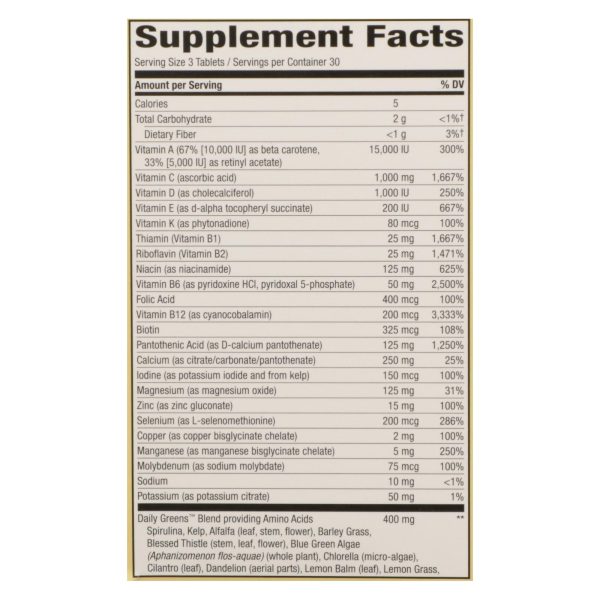 Nature's Way - Alive! Max3 Daily Multi-Vitamin - Max Potency - No Iron Added - 90 Tablets - Image 2