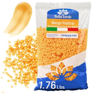 Bella Verde Wax Beans 1.76lbs   Made in Italy   Hard Wax Beads for Women and Men  Hot Wax for Brazilian Body Legs Eyebrows Face Lips Armpits