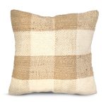 The Fine Living Co. Jute Throw Pillow Covers Braided Decorative Pillow Covers Farmhouse Accent Pillows for Couch Living Room Decor 18 x 18 inch Natural & Ivory 1Pc
