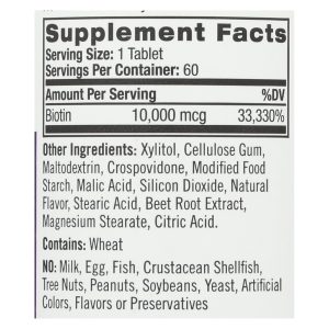 Natrol Biotin - Fast Dissolve - Strawberry - 10000 mcg - 60 Tablets
