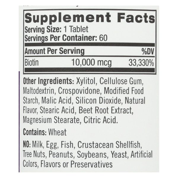 Natrol Biotin - Fast Dissolve - Strawberry - 10000 mcg - 60 Tablets