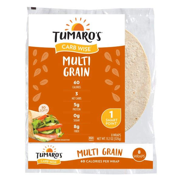 Tumaro'S 8-inch Multi Grain Carb Wise Wraps - Case of 6 - 8 CT - Image 2