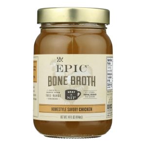 Epic Bone Broth-Homestyle Savory Chicken  - Case of 6 - 14 FZ